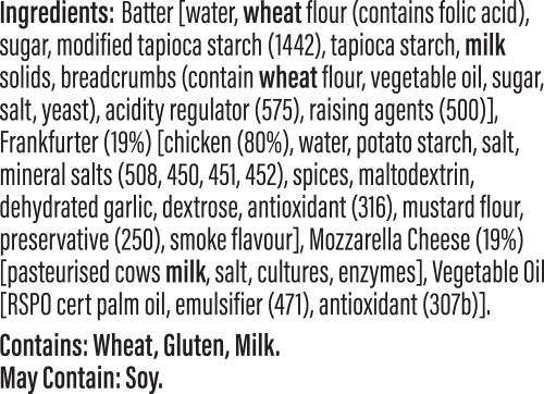 Howler Korean Corndogs ingredients